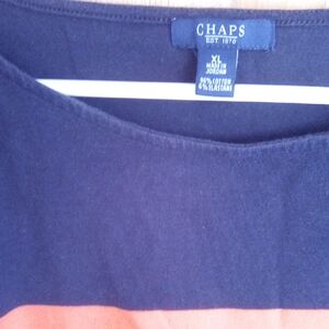 Chaps Navy and Coral Colorblock Shirt